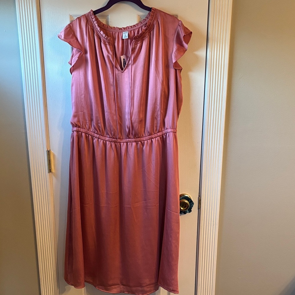 Pink Ruffle Sleeve Dress